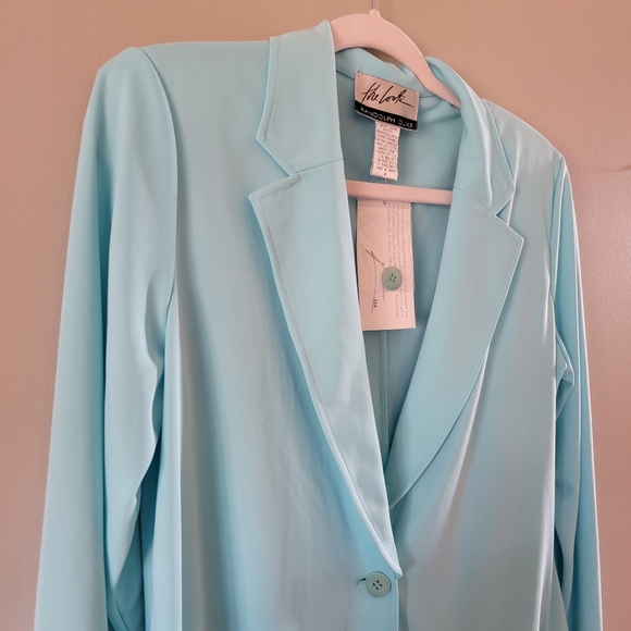 Casual Vintage Blazer Jacket Eggshell Blue Y2k - Picture 4 of 11
